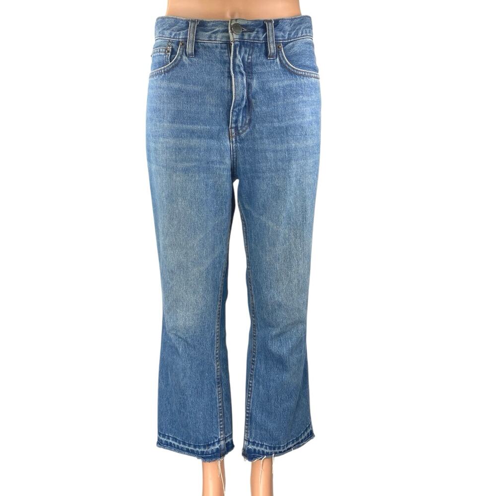 Free People Women's Blue High Waisted Flared Bootcut Denim Jeans Pants Size 28